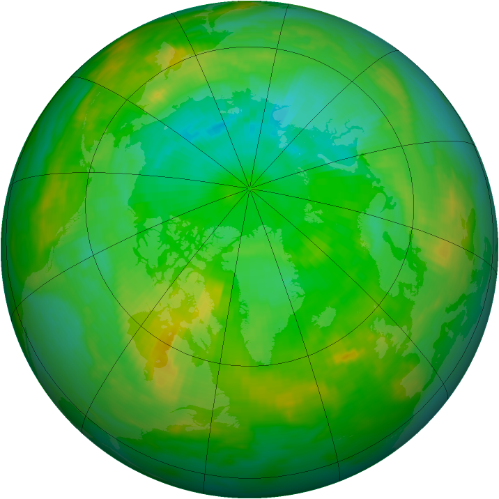 Arctic ozone map for 01 August 1982